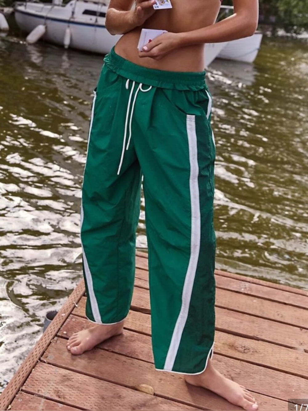 FP movement free people green heritage Champ is here pants nylon Green